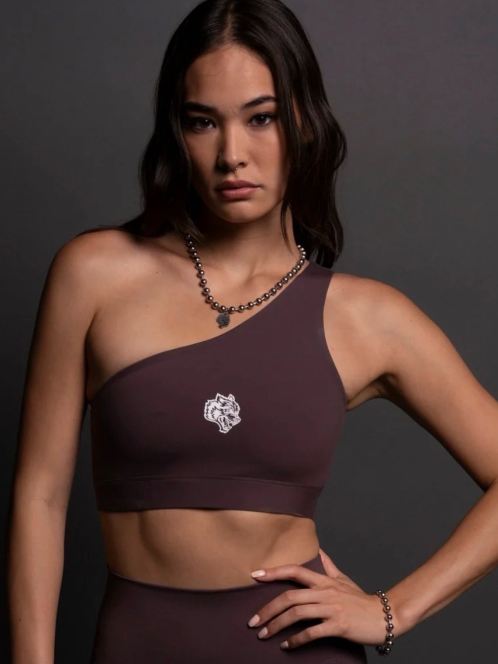 Darc Sport One-Shoulder Sports Bra in Plum